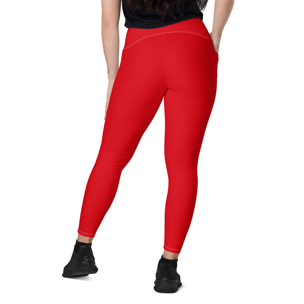 Spain Red Leggings with pockets - Conscious Apparel Store