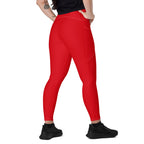 Spain Red Leggings with pockets - Conscious Apparel Store