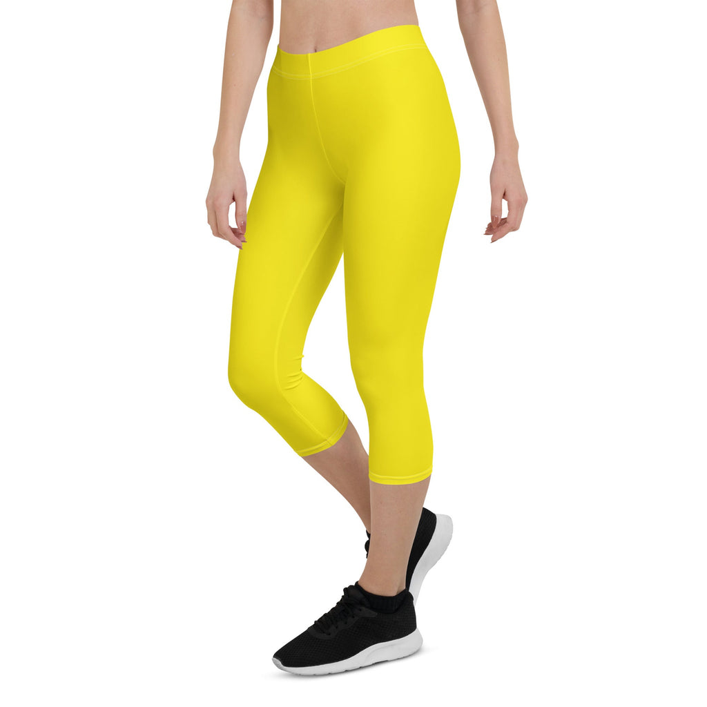 Spain Yellow Capri Leggings - Conscious Apparel Store