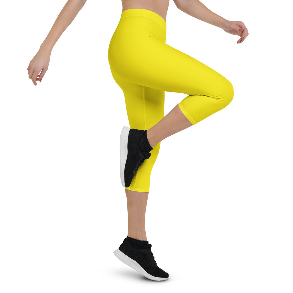 Spain Yellow Capri Leggings - Conscious Apparel Store