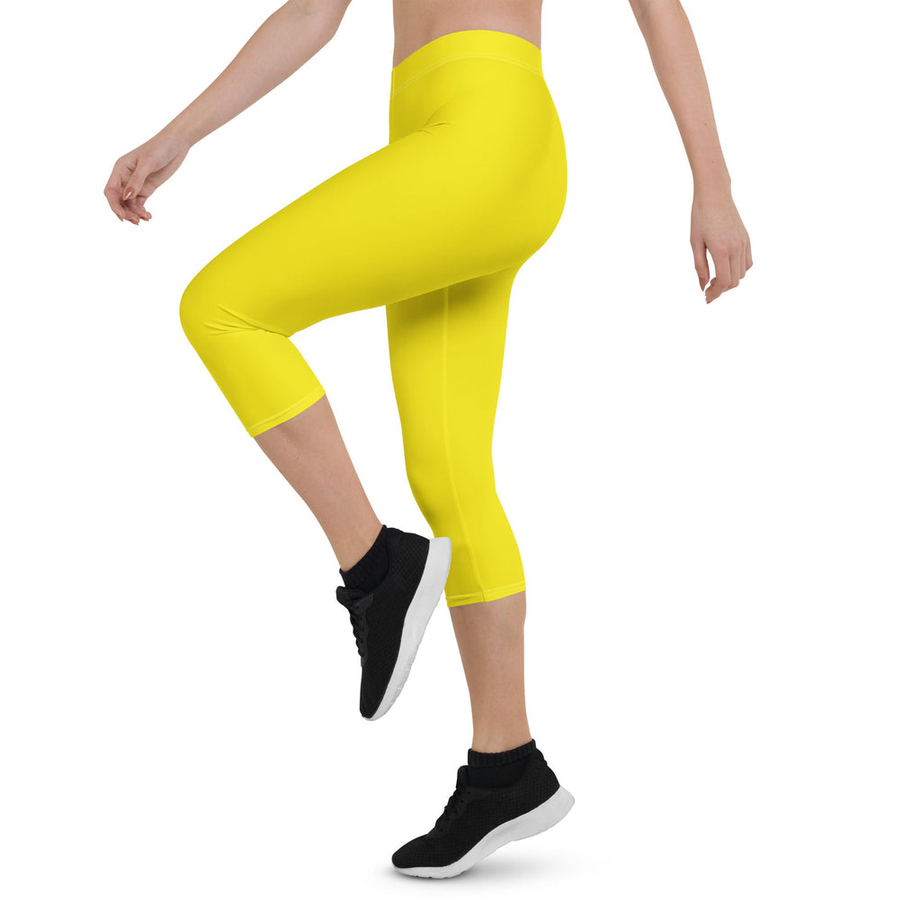 Spain Yellow Capri Leggings - Conscious Apparel Store