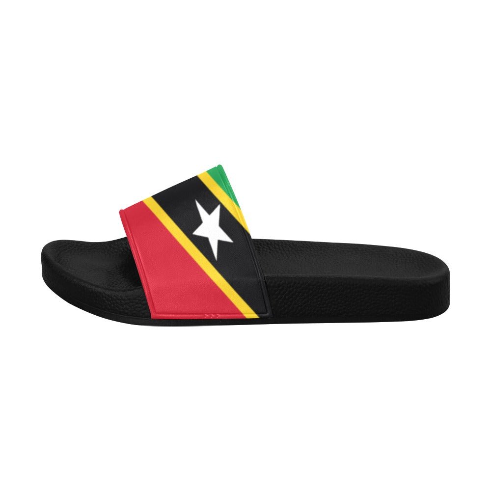 St Kitt & Nevis Flag Men's Slide Sandals - Conscious Apparel Store