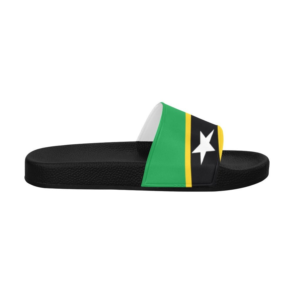 St Kitt & Nevis Flag Men's Slide Sandals - Conscious Apparel Store