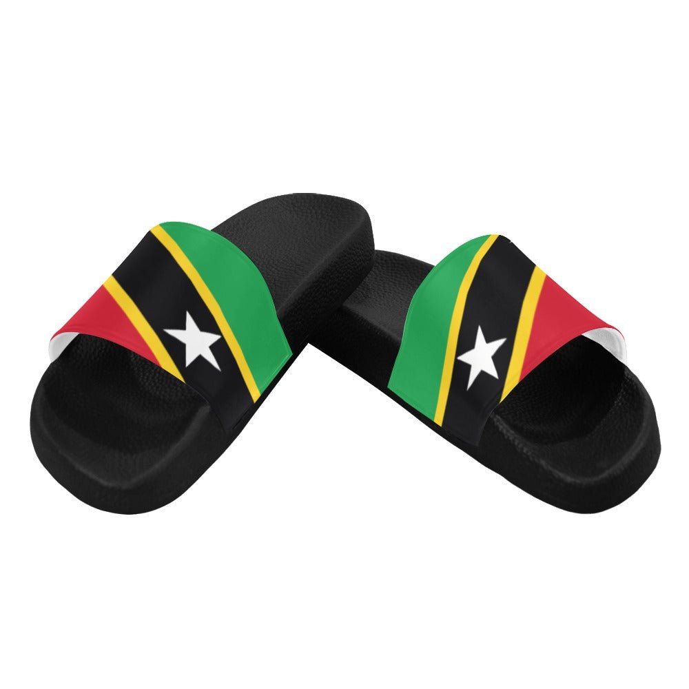St Kitt & Nevis Flag Men's Slide Sandals - Conscious Apparel Store
