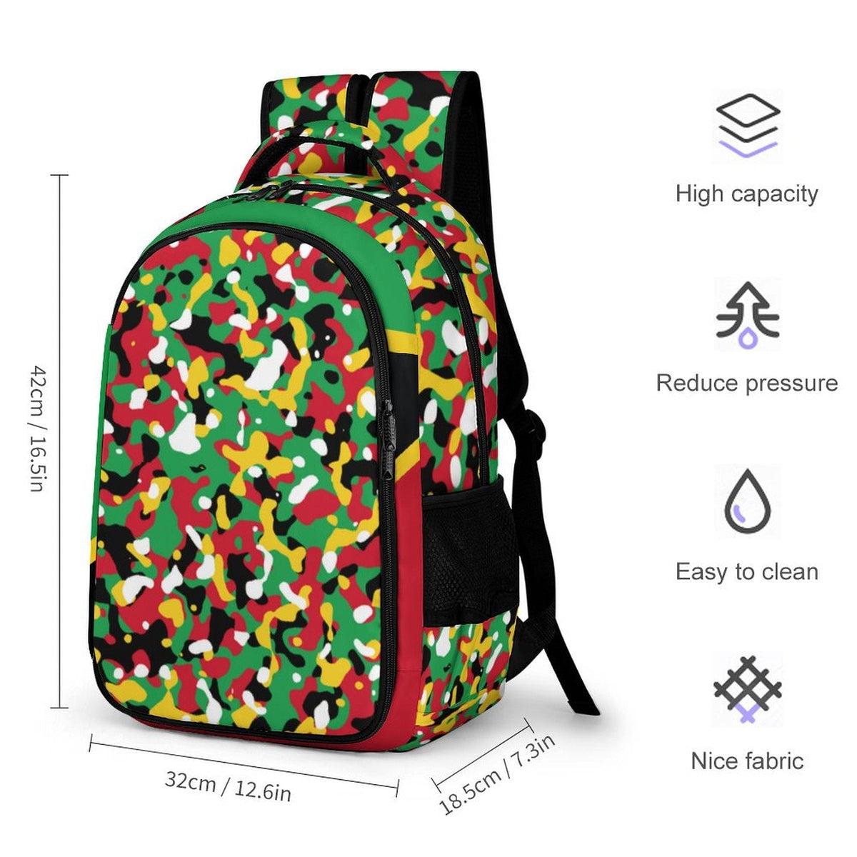 St Kitts Flag Camo Casual Backpack - Conscious Apparel Store