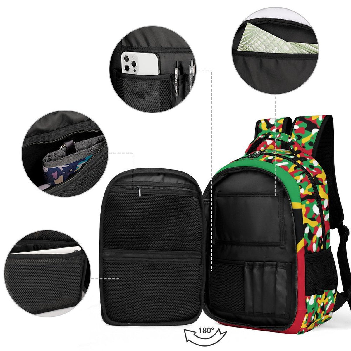 St Kitts Flag Camo Casual Backpack - Conscious Apparel Store