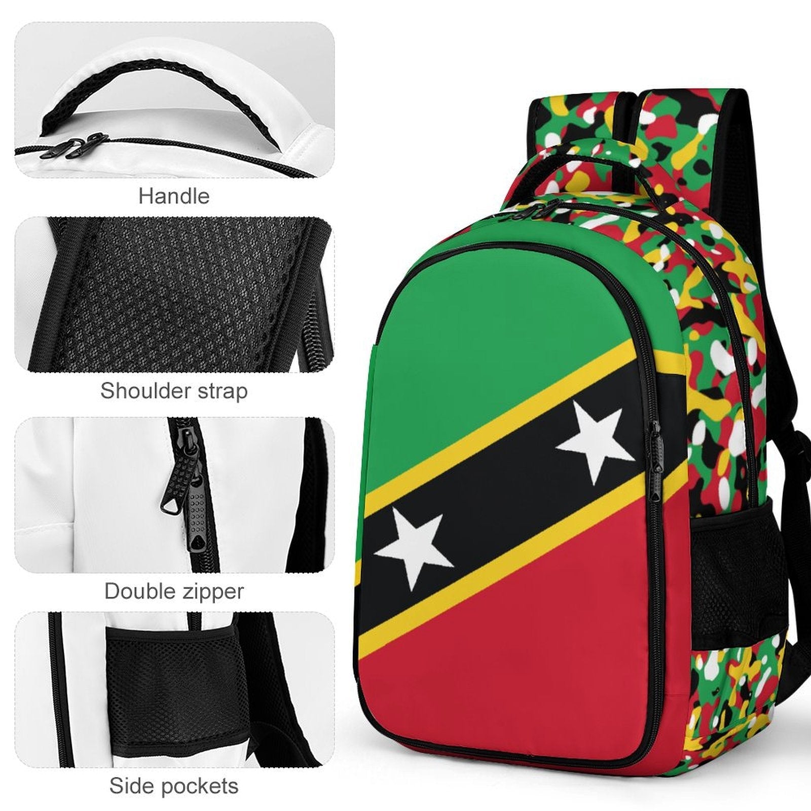 St Kitts Flag Casual Backpack - Conscious Apparel Store