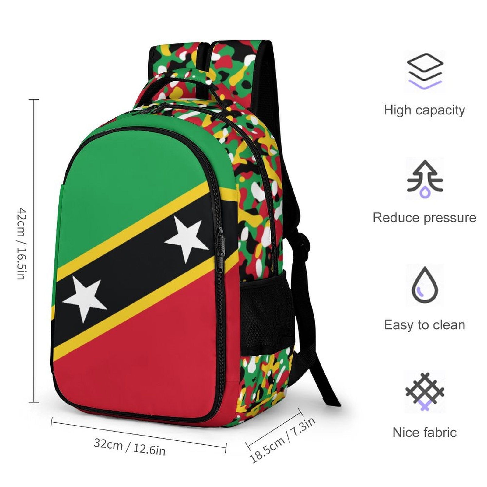 St Kitts Flag Casual Backpack - Conscious Apparel Store
