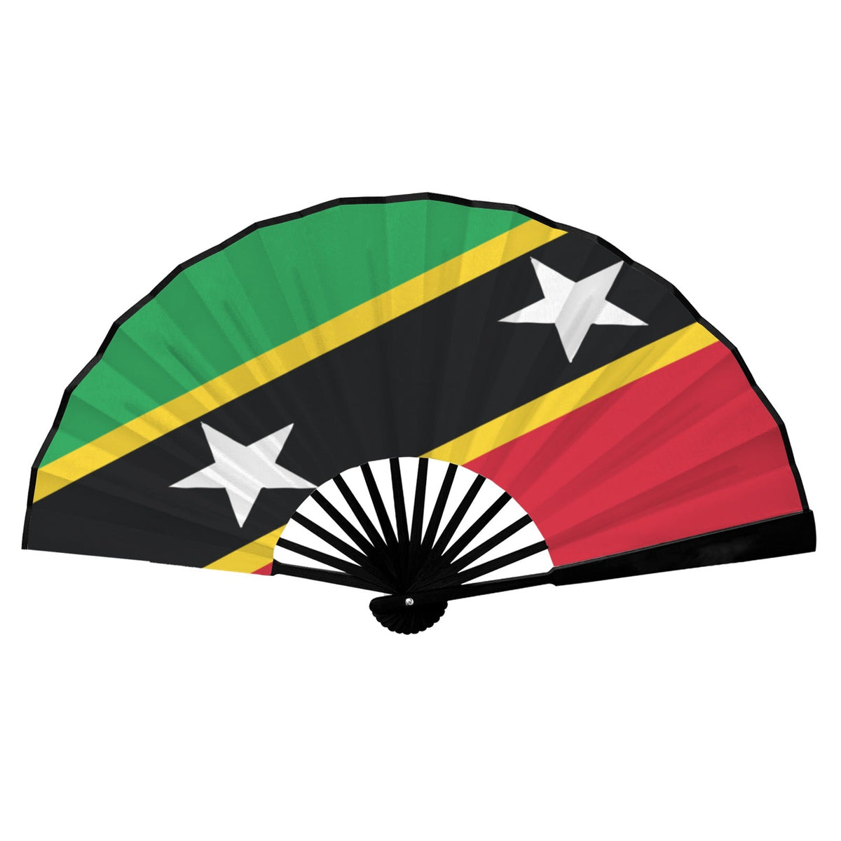 St Kitts Flag Double-Sided Custom Folding Fan - Conscious Apparel Store