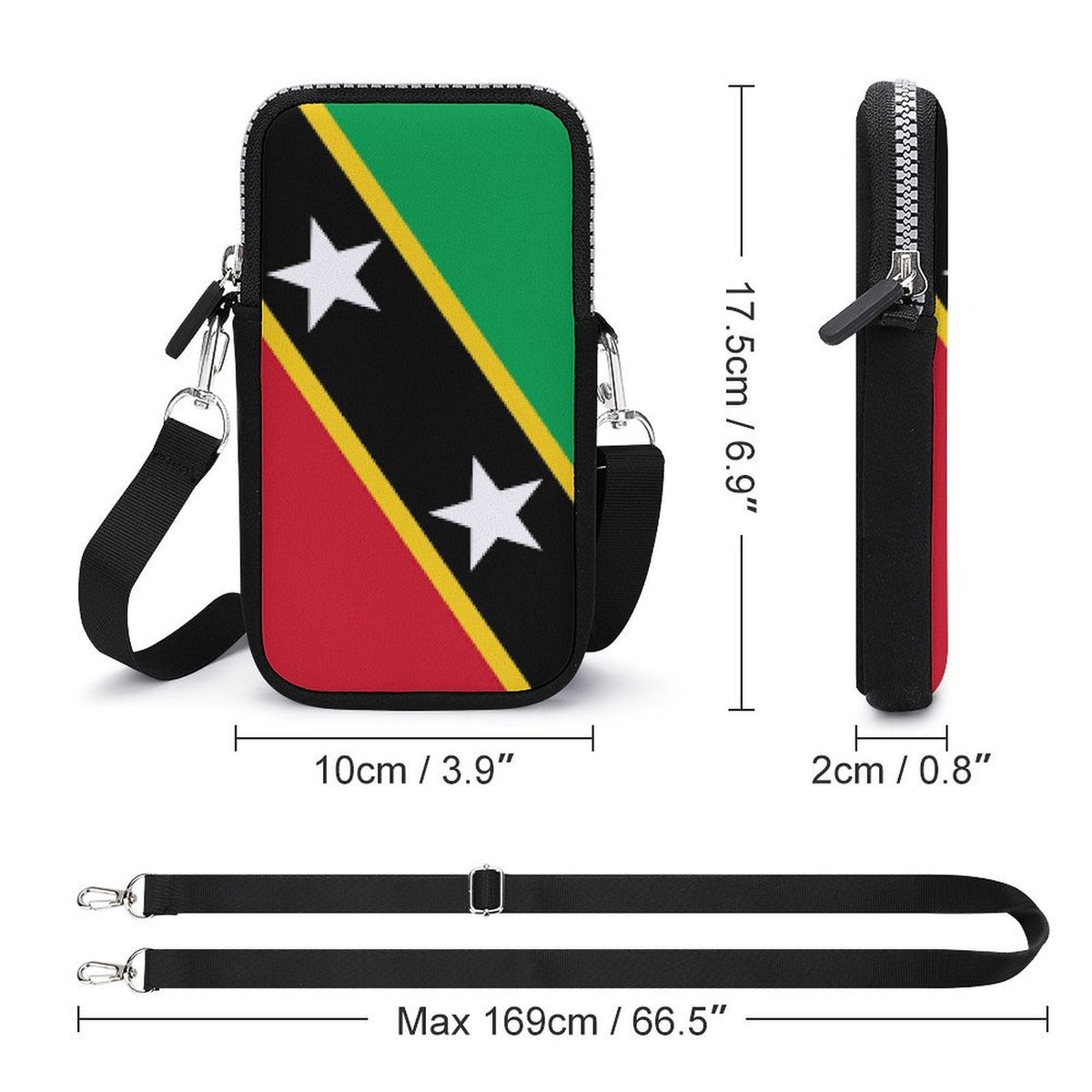 St Kitts Flag Mobile Phone Purse - Conscious Apparel Store
