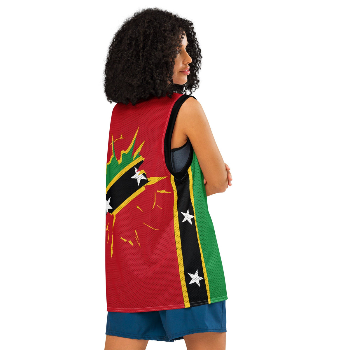 St Kitts Flag Premium Sport Jersey Tank Top - Conscious Apparel Store