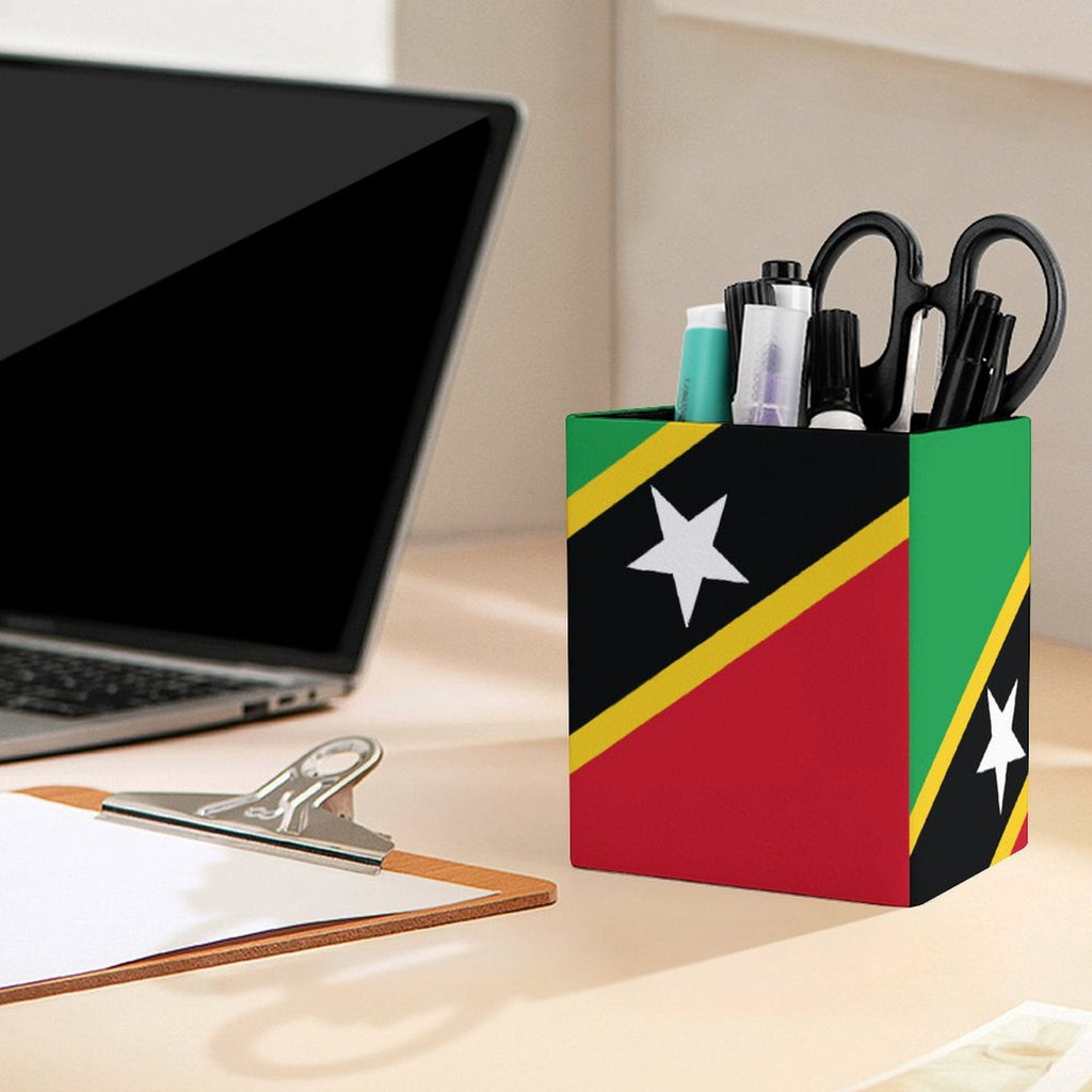 St Kitts Flag Square Pen Holder - Conscious Apparel Store