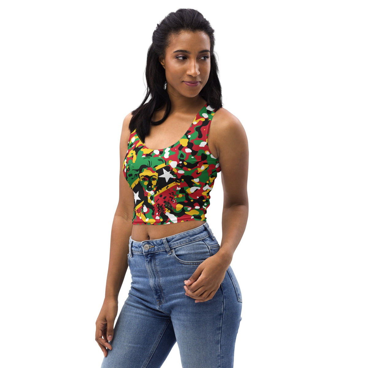 St Kitts Girl Camo Crop Top - Conscious Apparel Store