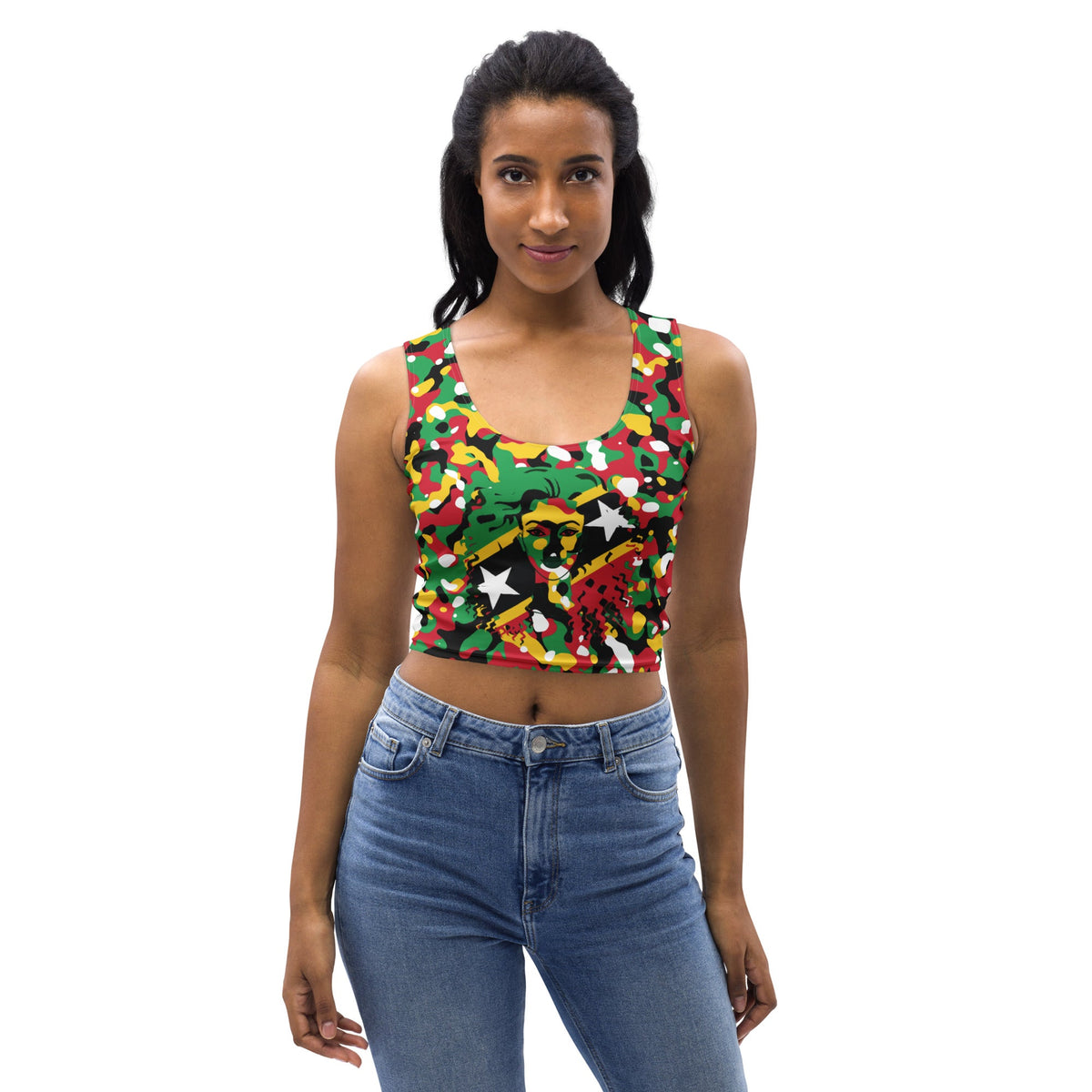 St Kitts Girl Camo Crop Top - Conscious Apparel Store