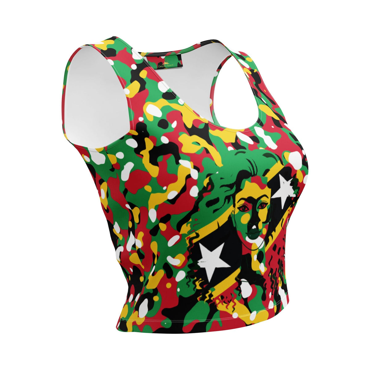St Kitts Girl Camo Crop Top - Conscious Apparel Store