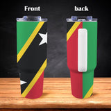St Kitts & Nevis Flag 40oz Tumbler with White Handle - Conscious Apparel Store