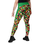St Kitts & Nevis Flag Camo (Green) Leggings with pockets - Conscious Apparel Store