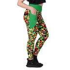 St Kitts & Nevis Flag Camo (Green) Leggings with pockets - Conscious Apparel Store