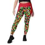 St Kitts & Nevis Flag Camo (Red) Leggings with pockets - Conscious Apparel Store