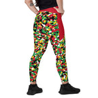 St Kitts & Nevis Flag Camo (Red) Leggings with pockets - Conscious Apparel Store
