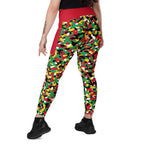 St Kitts & Nevis Flag Camo (Red) Leggings with pockets - Conscious Apparel Store