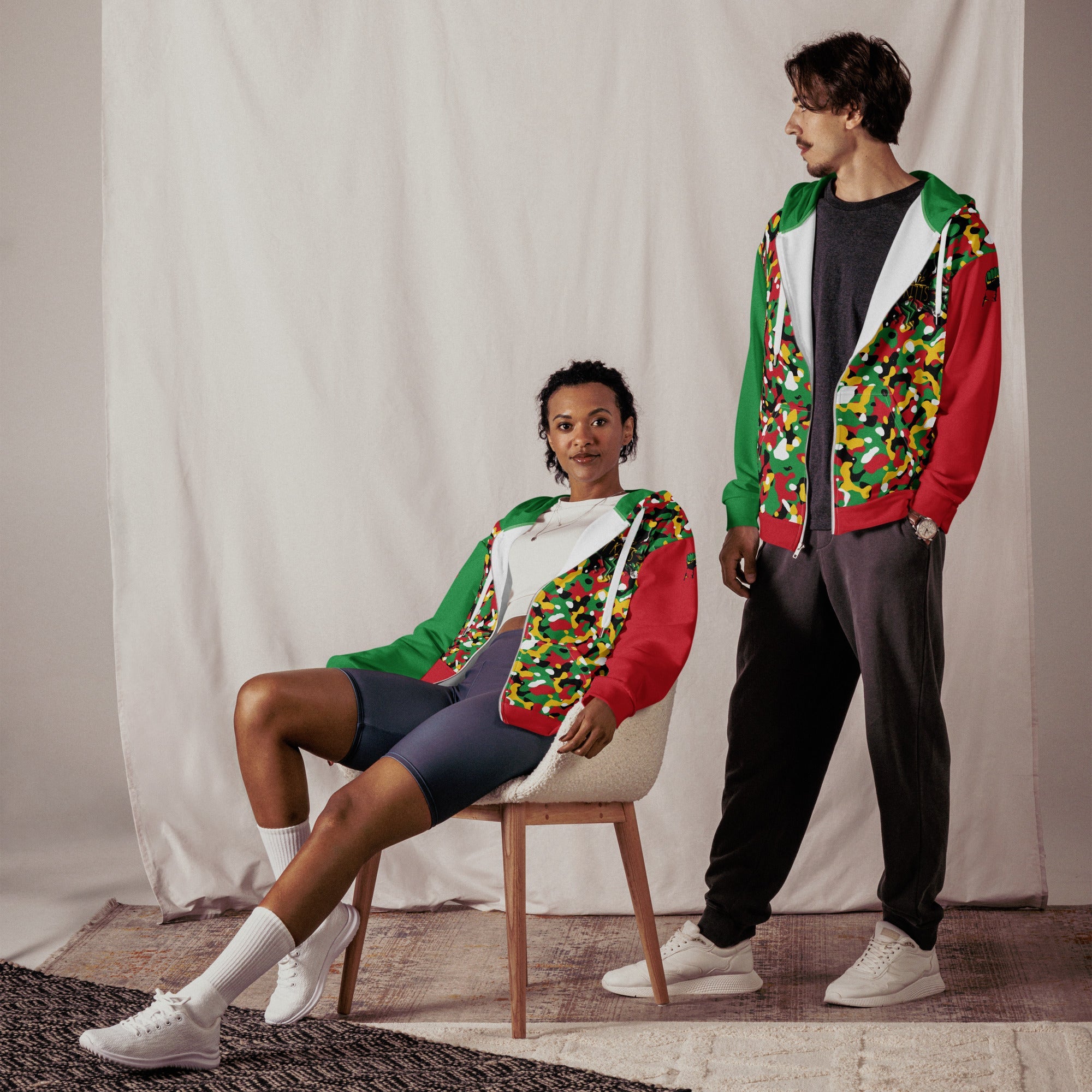 St Kitts & Nevis Flag Camo Unisex zip hoodie - Conscious Apparel Store
