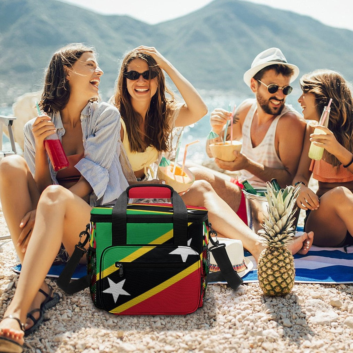 St Kitts & Nevis Flag Insulated Cooler Bag - Conscious Apparel Store