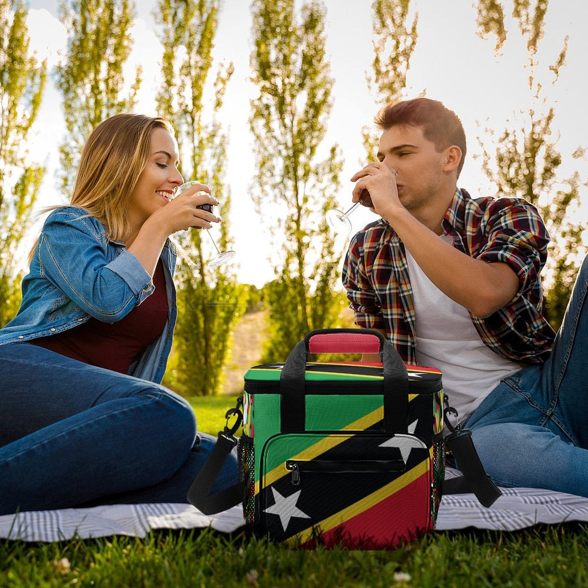 St Kitts & Nevis Flag Insulated Cooler Bag - Conscious Apparel Store