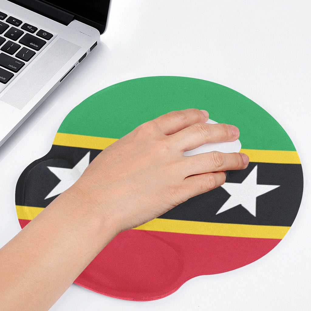 St Kitts & Nevis Flag Mouse Pad with Wrist Rest Support - Conscious Apparel Store