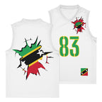 St Kitts & Nevis Flag (White) Premium Sport Jersey Tank Top - Conscious Apparel Store
