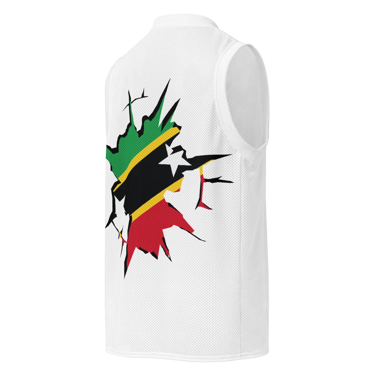 St Kitts & Nevis Flag (White) Premium Sport Jersey Tank Top - Conscious Apparel Store
