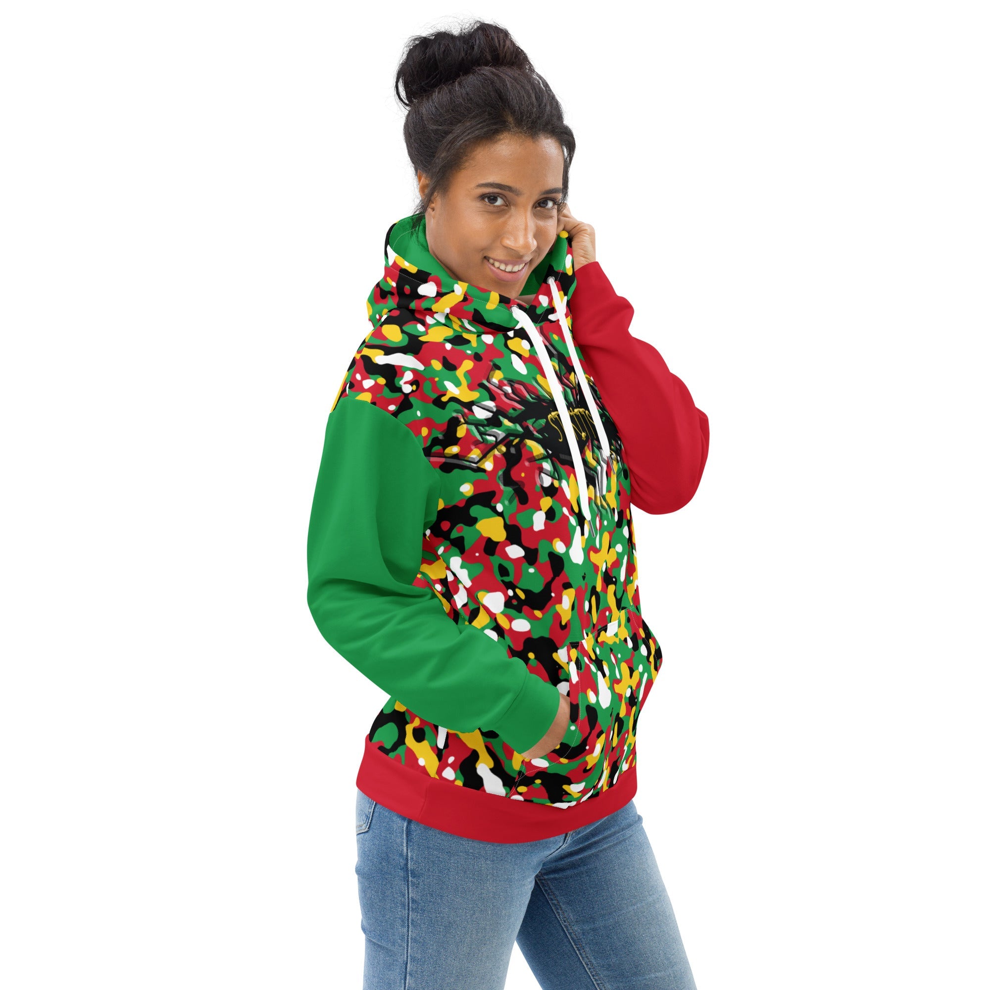 St Kitts & Nevis Girl Camo Unisex Pullover Hoodie - Conscious Apparel Store