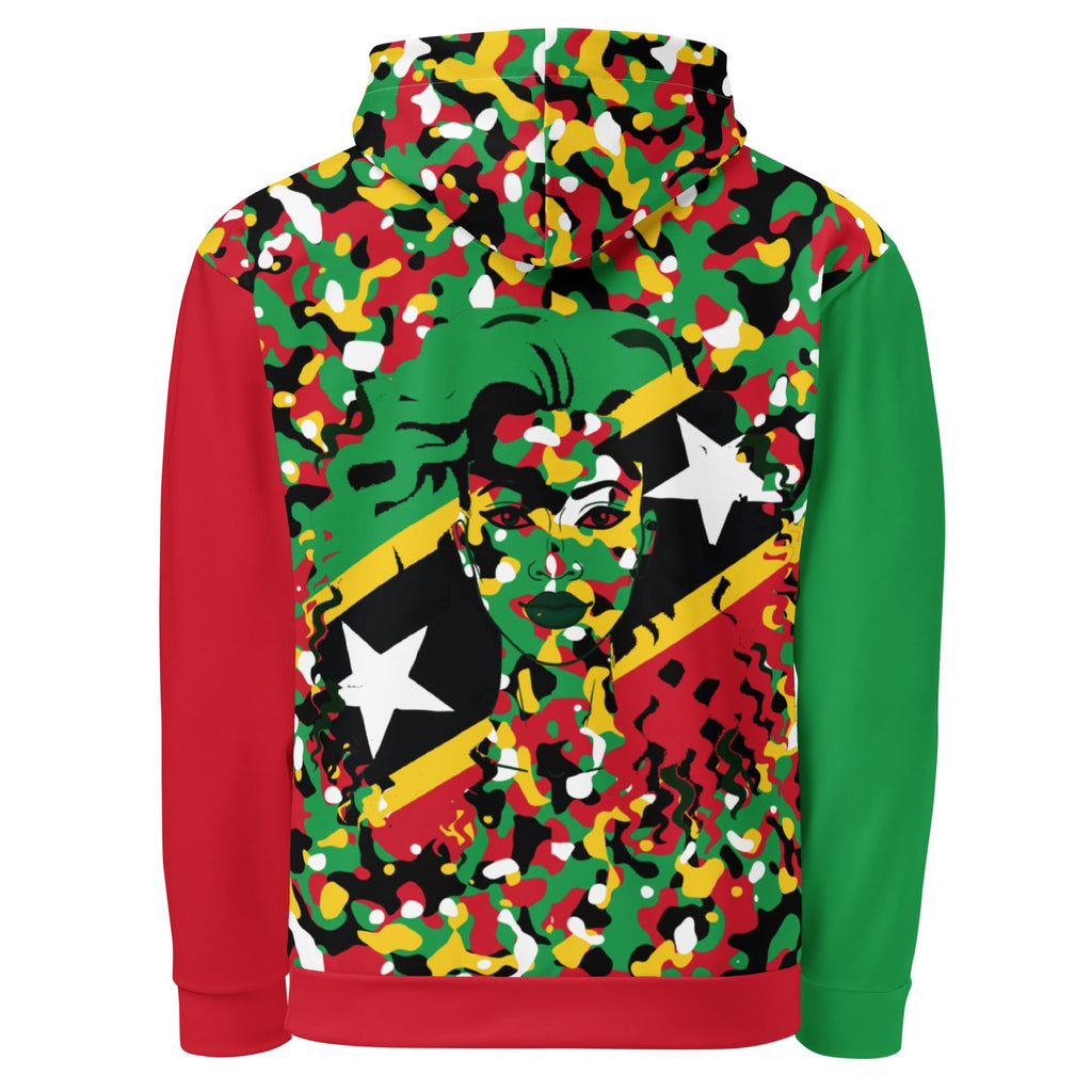 St Kitts & Nevis Girl Camo Unisex Pullover Hoodie - Conscious Apparel Store