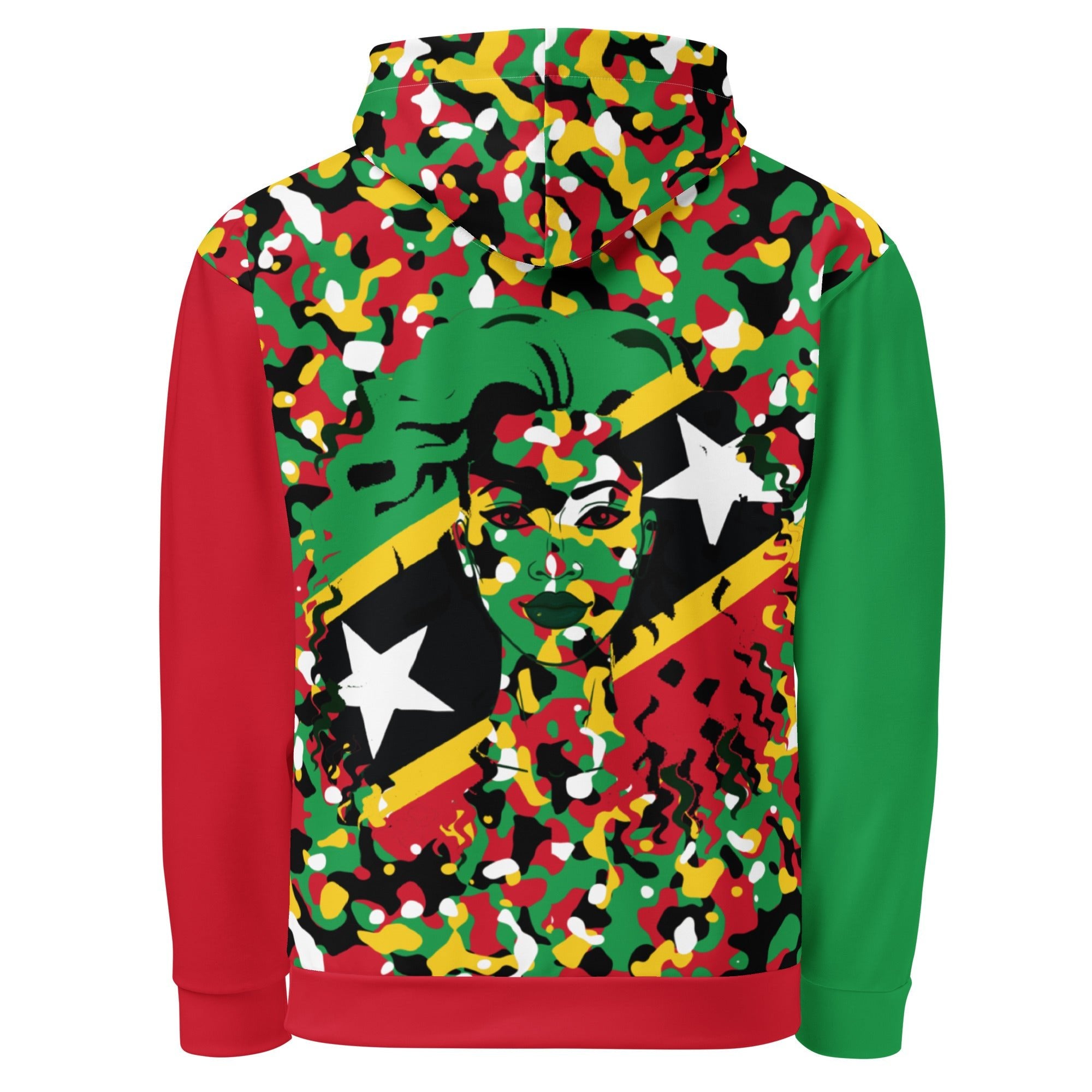 St Kitts & Nevis Girl Camo Unisex Pullover Hoodie - Conscious Apparel Store