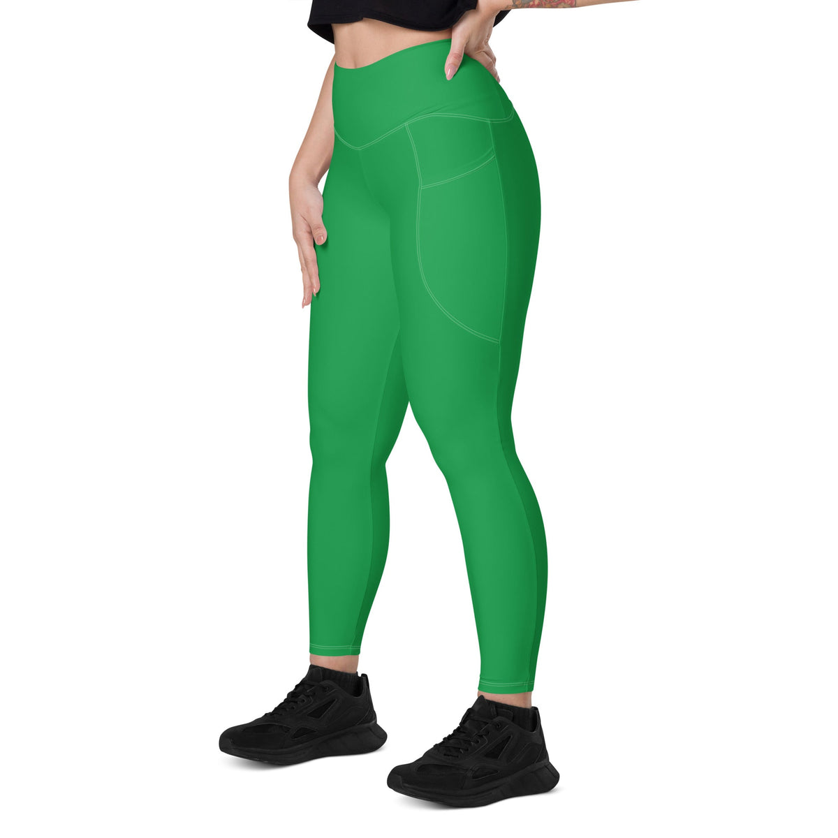 St Kitts & Nevis Green Leggings with pockets - Conscious Apparel Store