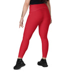 St Kitts & Nevis Red Leggings with pockets - Conscious Apparel Store