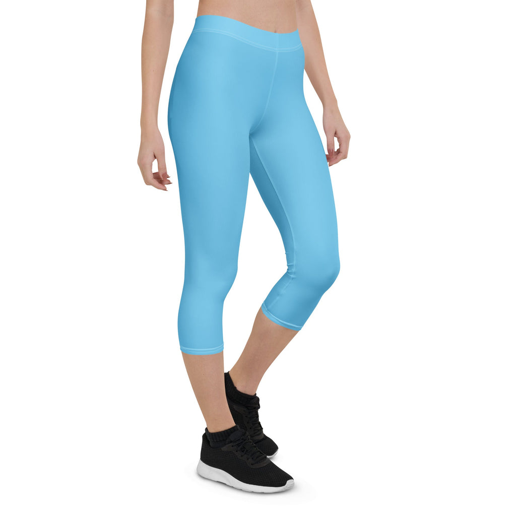 St Lucia Blue Capri Leggings - Conscious Apparel Store
