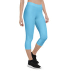 St Lucia Blue Capri Leggings - Conscious Apparel Store
