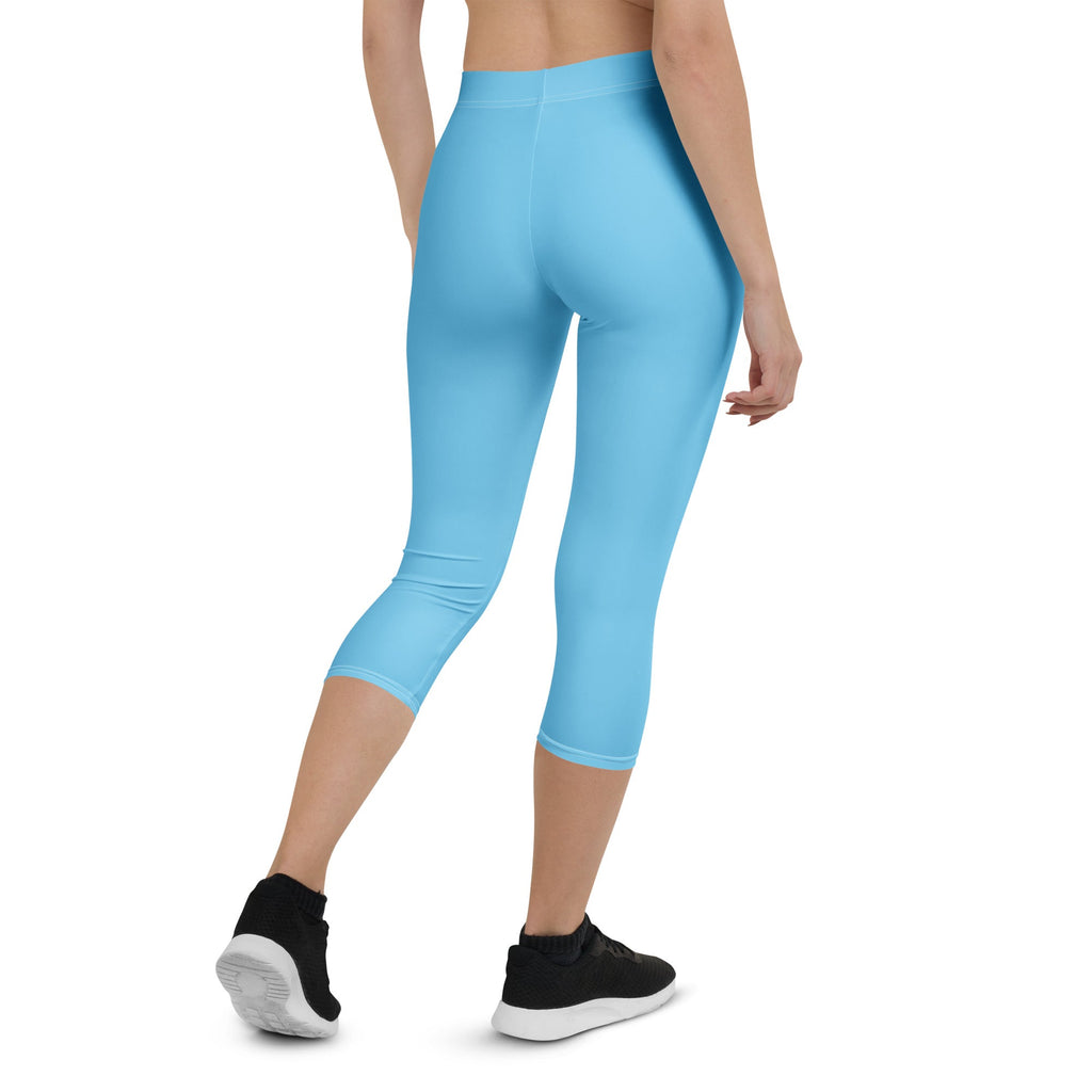 St Lucia Blue Capri Leggings - Conscious Apparel Store
