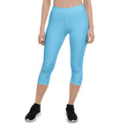 St Lucia Blue Capri Leggings - Conscious Apparel Store