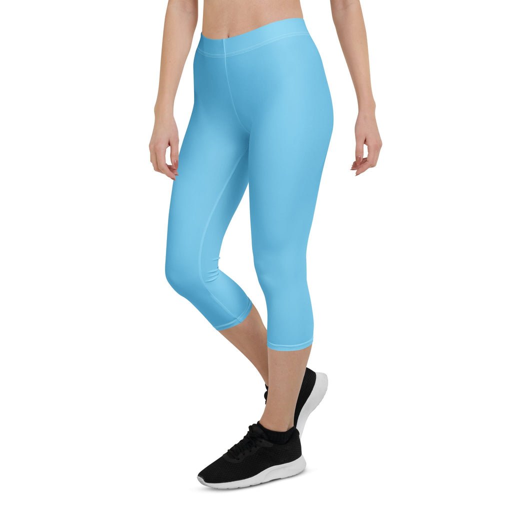 St Lucia Blue Capri Leggings - Conscious Apparel Store