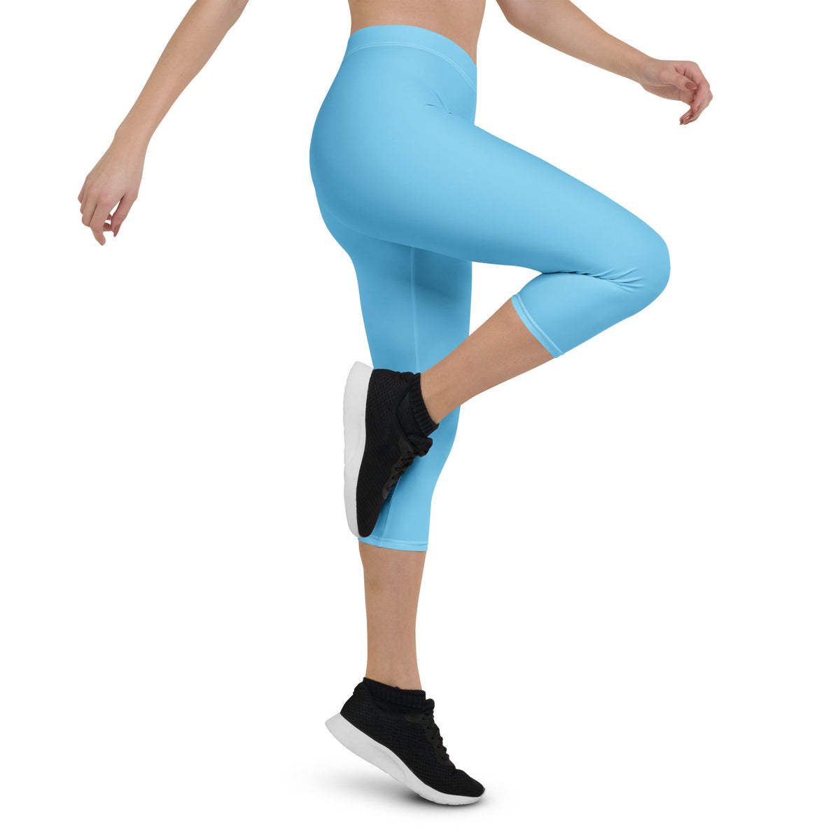 St Lucia Blue Capri Leggings - Conscious Apparel Store