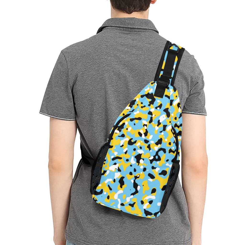 St Lucia Flag Camo Casual Chest Bag - Conscious Apparel Store