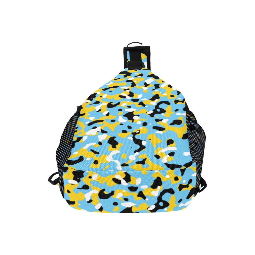 St Lucia Flag Camo Casual Chest Bag - Conscious Apparel Store