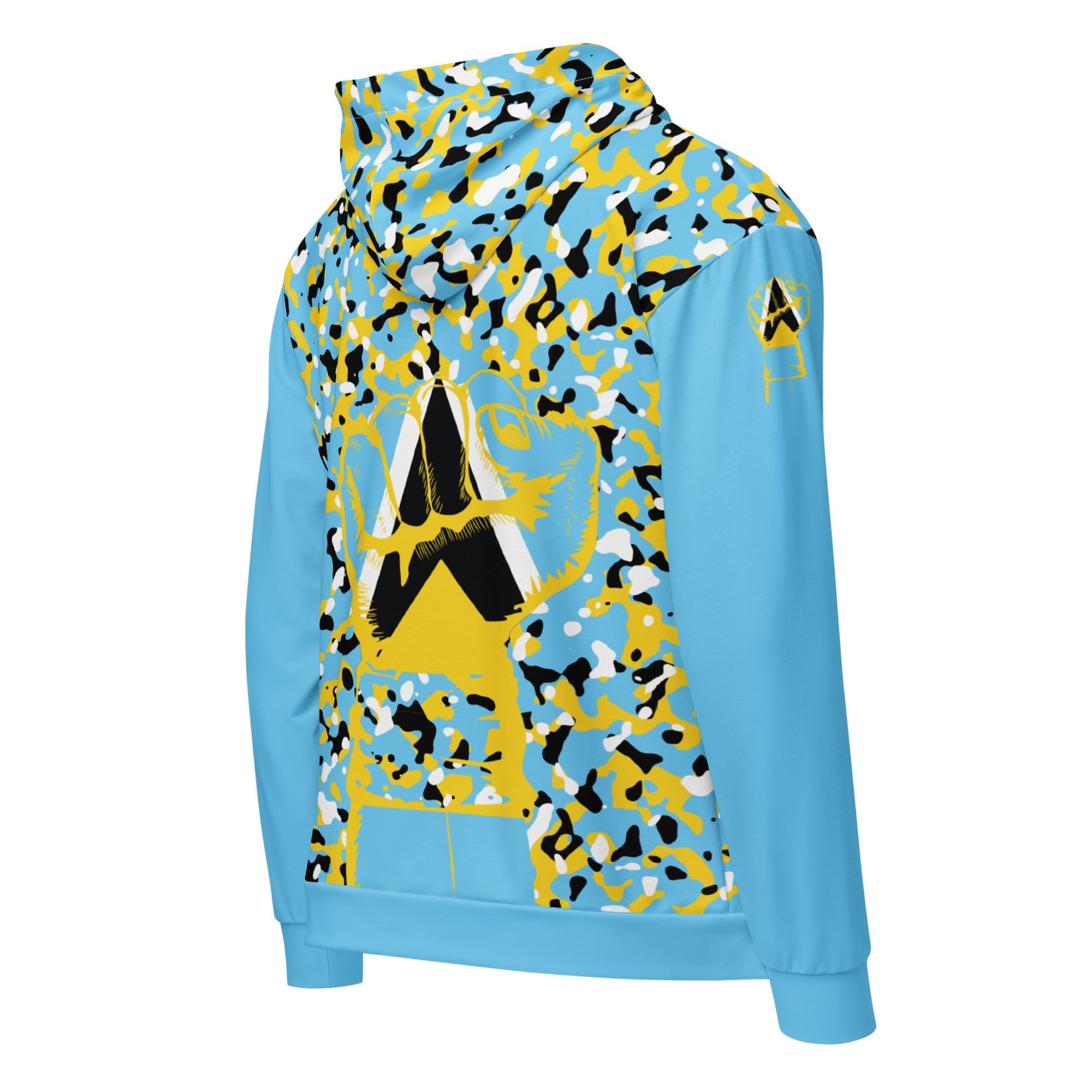 St Lucia Flag Camo Unisex zip hoodie - Conscious Apparel Store