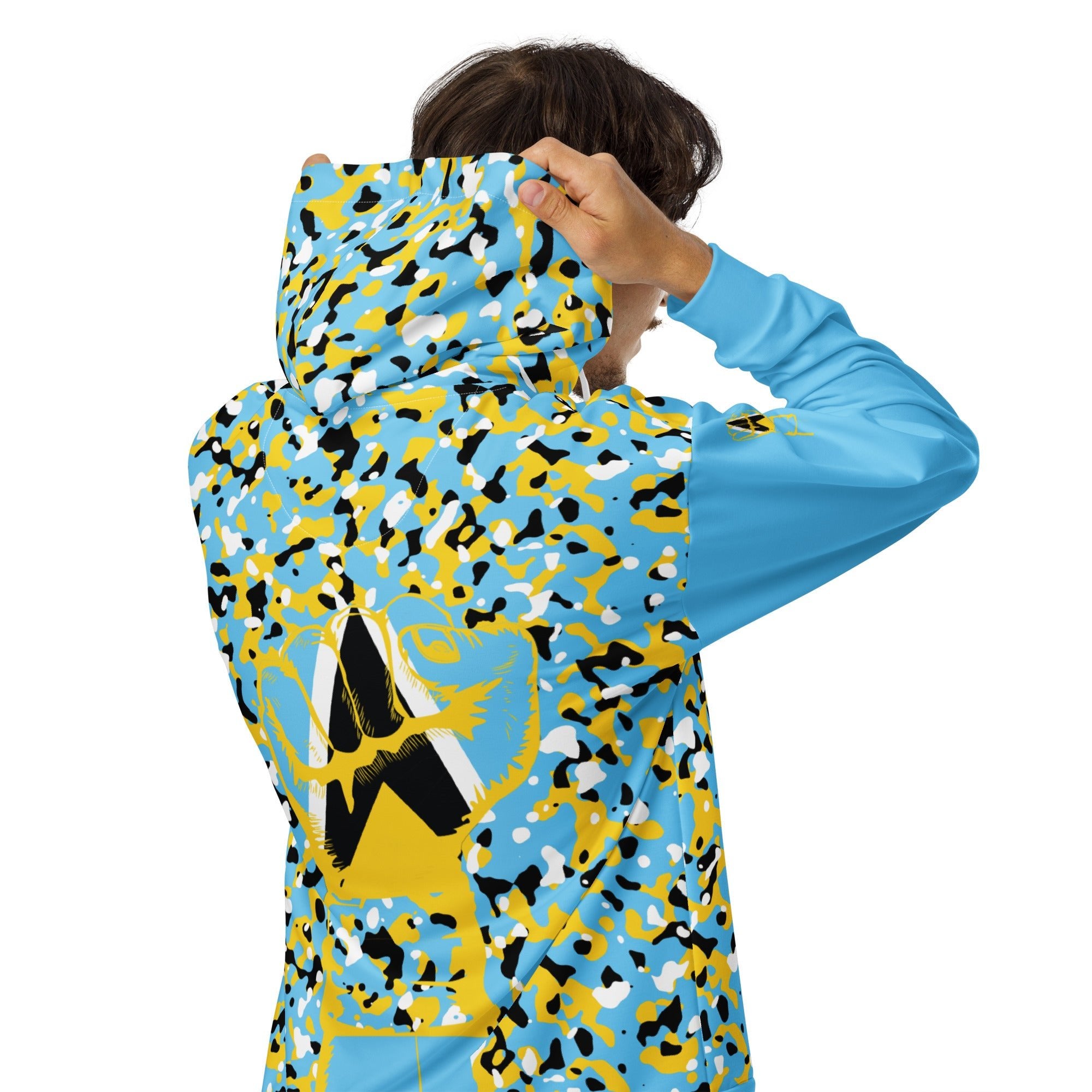 St Lucia Flag Camo Unisex zip hoodie - Conscious Apparel Store