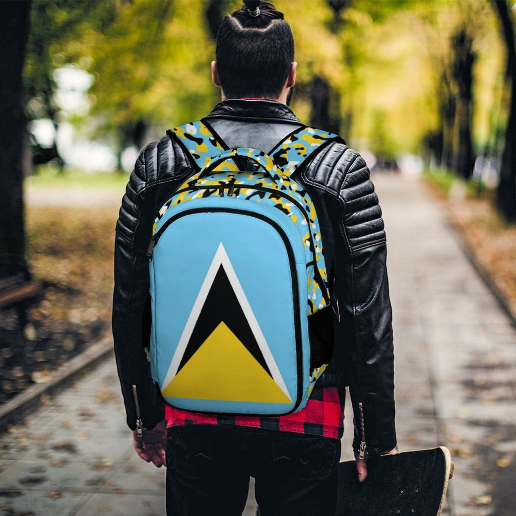 St Lucia Flag Casual Backpack - Conscious Apparel Store