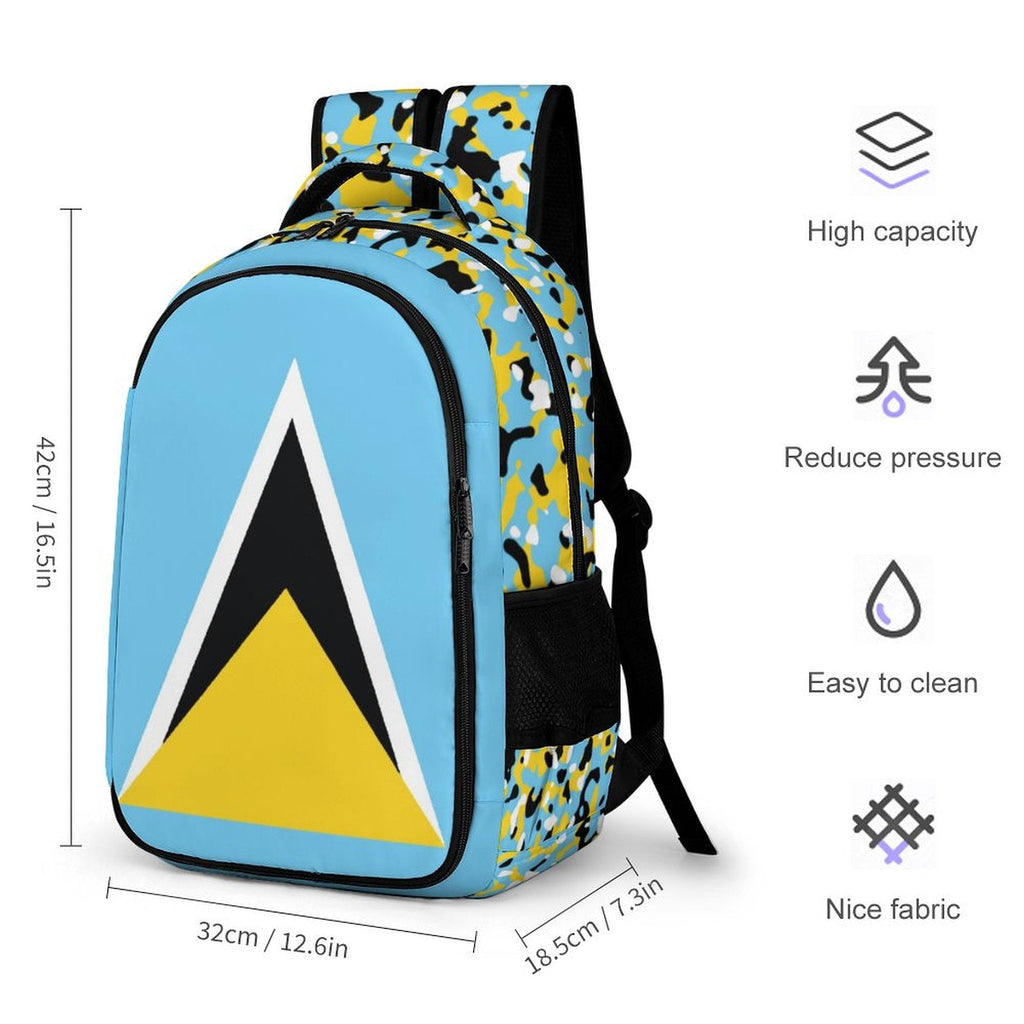 St Lucia Flag Casual Backpack - Conscious Apparel Store