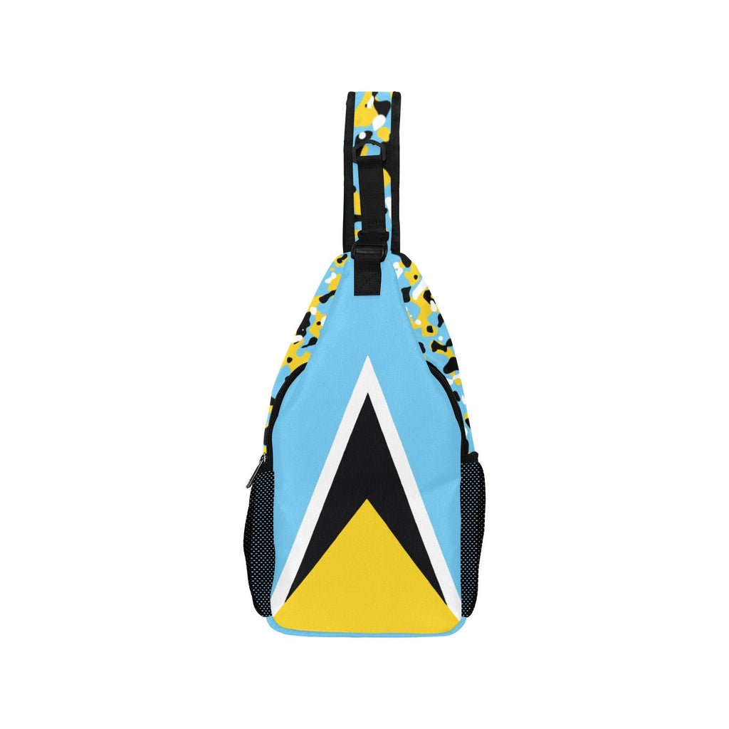 St Lucia Flag Casual Chest Bag - Conscious Apparel Store