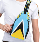 St Lucia Flag Casual Chest Bag - Conscious Apparel Store